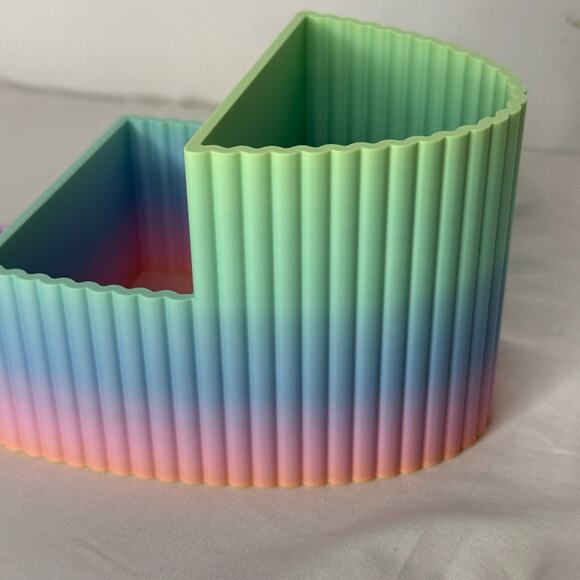 Pastel Rainbow Pen Cosmetic Holder Desk Organizer Cute Office Vanity Decor - Picture 4 of 9